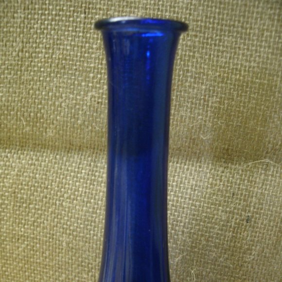 Hazel Atlas Vintage Cobalt Blue Glass Vase - Picture 14 of 16